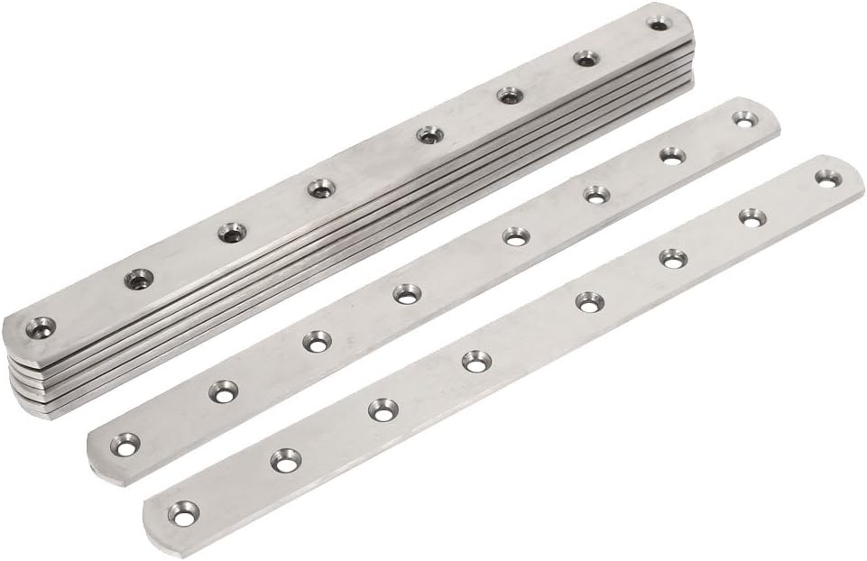Sourcingmap 8pcs Flat Repair Plate Metal Straight Corner 300 X 25 X 4mm Brackets Flat Fixing Mending Brace Plates - Image 5