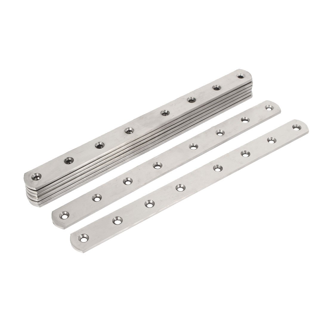 Sourcingmap 8pcs Flat Repair Plate Metal Straight Corner 300 X 25 X 4mm Brackets Flat Fixing Mending Brace Plates