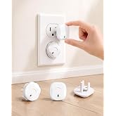 TrusTot Outlet Covers Baby Proofing, 24 Pack Child Proof Outlet Plug Covers | Socket Covers for Outlets with Rotating Unlock Design, Electrical Outlet Cover Fits US 3-Prong Wall Outlet for Home, School
