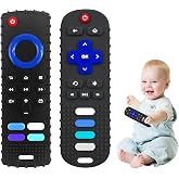 ERSIHUA 2-Pack Baby Teething Toys-TV Remote Control Shape Silicone Infants Teething Toys for Babies 0-18 Months,BPA-Free (2packs-Black)