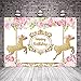 Mehofoto Carousel Birthday Backdrop Pink Floral Gold Photography Background 7x5 Carousel Party Vinyl Backdrops for Children Kids