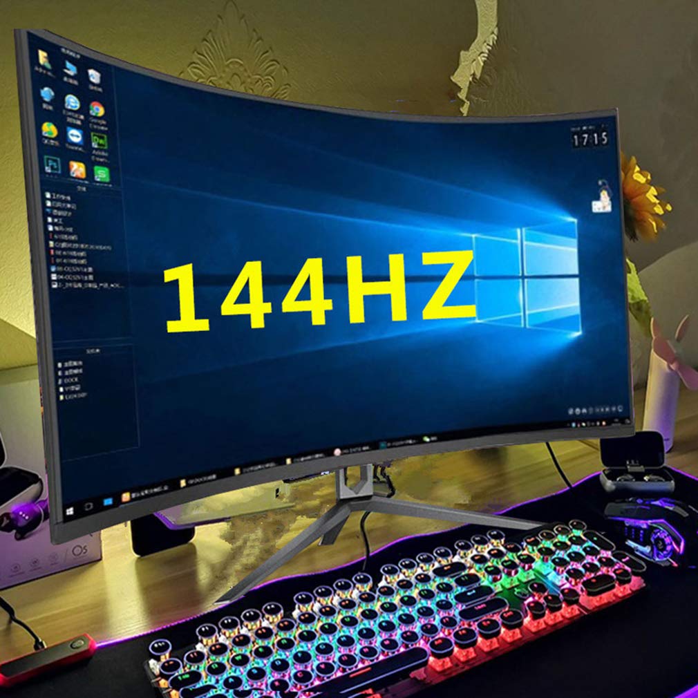 Monitors ALUS- 32 Inch Curved Large Screen 2K Desktop LCD Computer 144HZ HDMI HD Gaming Display