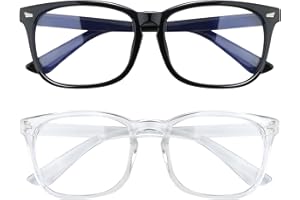 HUOZHI Fashion Square Blue Light Blocking Glasses - Clear Computer & Gaming Glasses for Women and Men