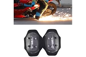 IOOOFU 2Pcs Durable Motorcycle Knee Pad Slider Spark Grinding Bag with 12/20 Firepower Point Pants Grinding Bag - Black