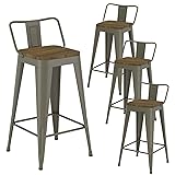 Vinahomar Rusty Bar Stools Set of 4, Metal Bar