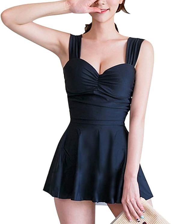 Amazon Boluory 水着 レディース ワンピース オーバーウェア 体型カバー 大きいサイズ フィットネス 可愛い ビキニ レディース タンキニ ワイヤー入り パット付き ワンピース 通販