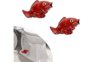 RENUIS 2 Pcs Ceramic Fish Toilet Floor Bolt Caps,Cute Fish Toilet Screw Caps Decorative,Toilet Bolt Figurine,Toilet Bowl Cap Covers,Decorative Bathroom Toilet Bolt Easy Installation
