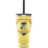 Tervis Traveler Margaritaville Gotta Go Palm Triple Walled Insulated Tumbler Travel Cup Keeps Drinks Cold & Hot, 30oz - with Straw Lid, Stainless Steel