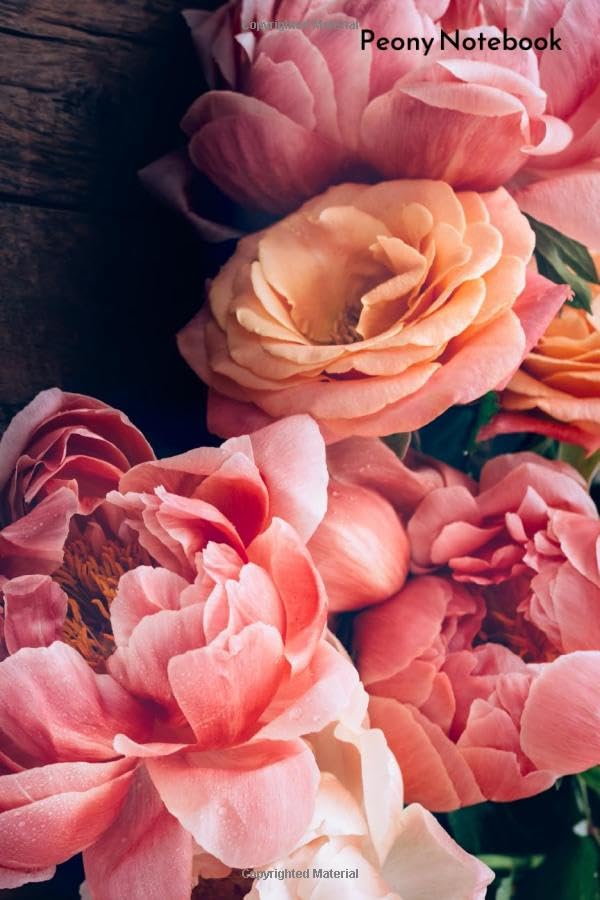 Peony Notebook: Peony notebook blank pages - Journal to write in - 120 pages - 6"x9"