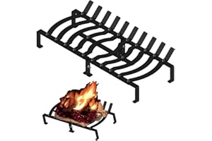 ABRANK 24IN Fireplace Grates,Solid Steel Heavy Duty Fireplace Log Grates,Outdoor/Indoor Cast Iron Grates,Fireplace Firewood Racks,Indoor Fireplacesoutdoor Fire Pitschimneysfireplace Firewood Tools