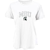 Boxercraft Women's Michigan State University Spartans Cut It Out Tee, White, L