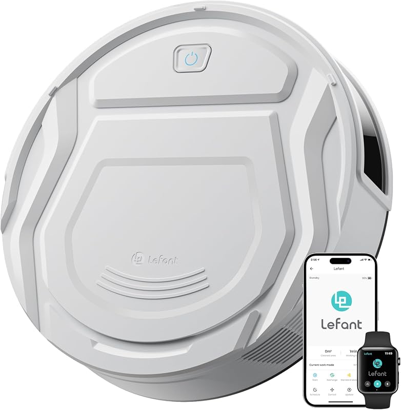 M210 Staubsaugerroboter, 2200 Pa, leistungsstark und leise, ultradünn 7,8 cm, WiFi/App/Alexa, Autonomie 120 Min, Teppichverstärkung, ideal für Tierhaare, Teppiche und Harte Böden