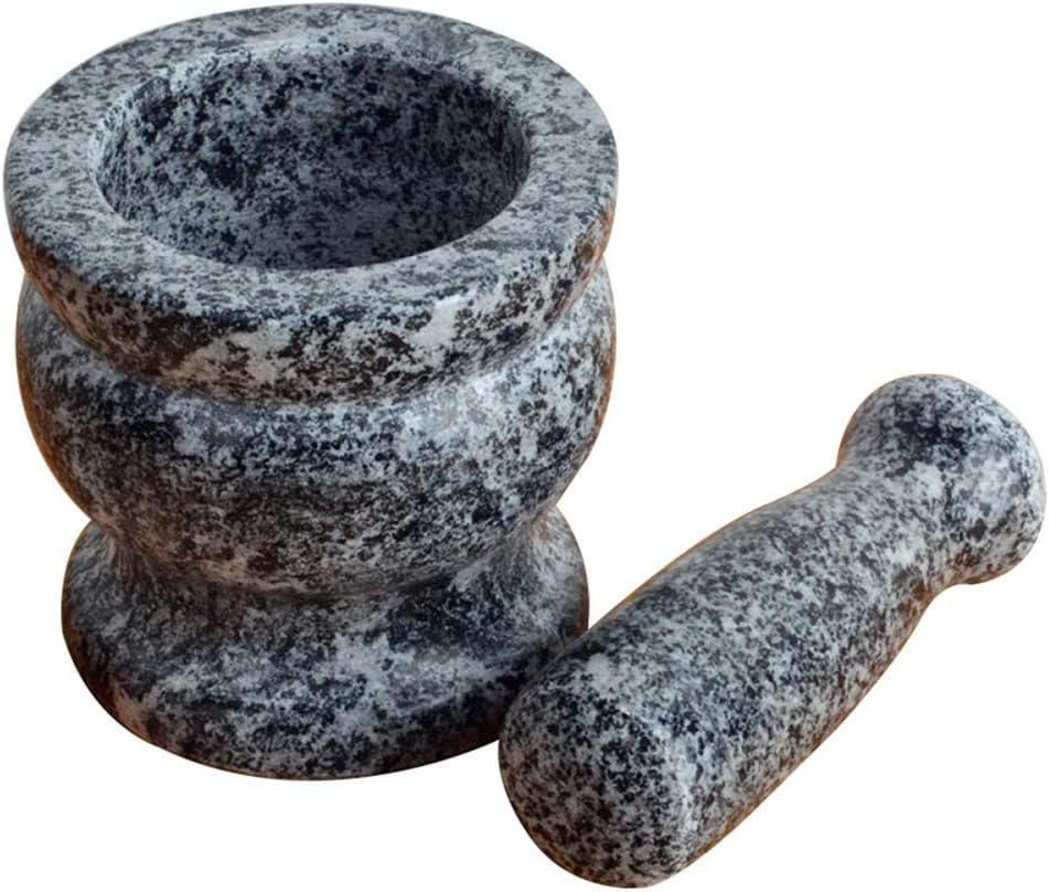 Mortar And Pestle Set Natural Stone Grinding Bowl Manual Smasher Crush