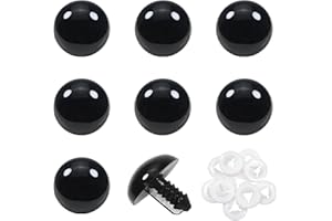 TOAOB THE ONE AND ONLY BABY TOAOB 8pcs 24mm Large Safety Eyes for Amigurumis Black Plastic Crafts Doll Eye with Washers for DIY Crochet Stuffed Animals Bear Doll Making Supplies