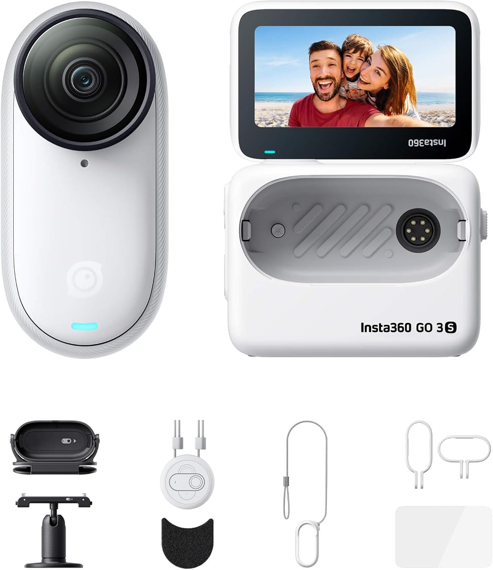 Insta360 GO 3S Action Bundle 4K Tiny POV Stabilized Camera 140 Min Battery