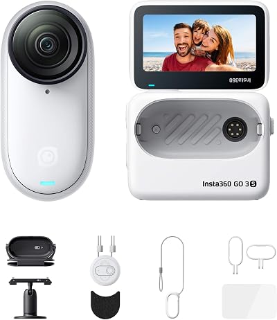 Insta360 GO 3S Action Bundle 4K Tiny POV Stabilized Camera 140 Min Battery