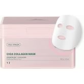 VT COSMETICS CICA Collagen Daily Mask, 30 Sheet Masks | 300Da Low Molecular Collagen, Hyaluronic Acid &amp; Niacinamide, Hydrating Firming for Plump Skin, Korean Skincare