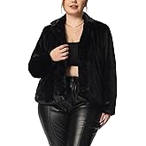 Agnes Orinda Plus Size Women's Faux Fur Jackets Coats Long Sleeve Pockets Fluffy Shaggy Coat Winter Outwear