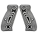 Cool Hand G10 Grips for CZ 75/85 Compact, CZ P-01, P100, C100, T100, PCR, CZ 75 D, Screws Included, Palm Swell Back Style, White/Black G10, H6C-T-22