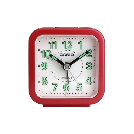 Casio Analog Table Clock (TQ-141-4DF), Red-White clock
