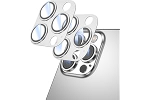 KUZOOM 2 Pack Camera Lens Protector for iPhone 15 Pro Max/iPhone 15 Pro, Titanium Alloy Glass Camera Cover Screen, Anti-drop, Case Friendly ﻿ (Silver, 15 Pro / 15 Pro Max)