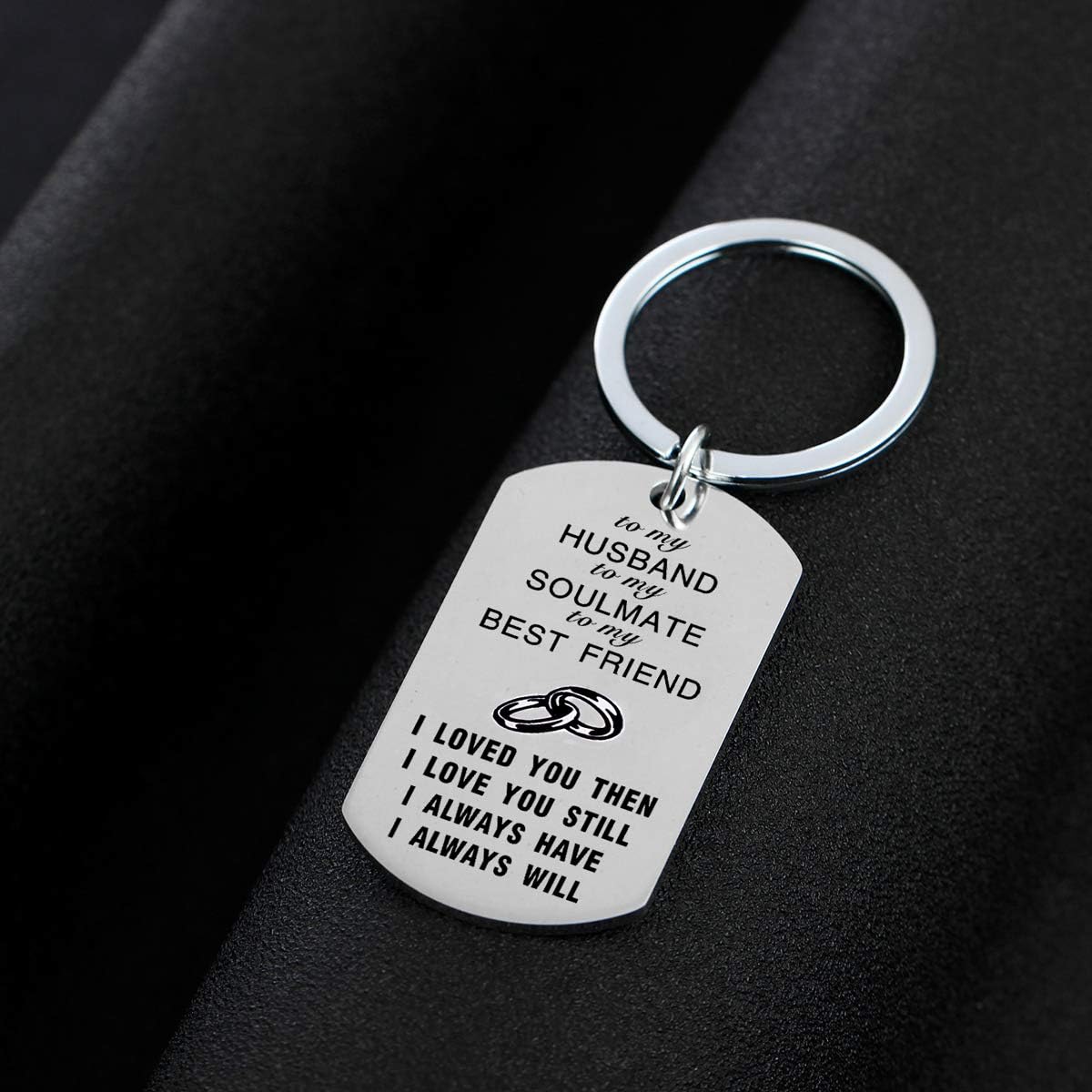 MADHAHEFU Couple Gifts Husband Keychain to My Love Gifts for Her Him BBF Best Friends Birthday Keyring (to My Husband) - Image 4