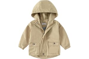 3-10 Years Baby Boys Jacket Kids Toddler Hooded Zip Up Windbreaker Coat Fall Winter Outwear Clothes