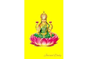 Journal Daily: Goddess Of Fortune, Wealth & Prosperity Lakshmi Notebook, Mandala Backcover, Lined Blank Journal, 6 x 9, 120 White Color Pages, Matte Finish Cover.