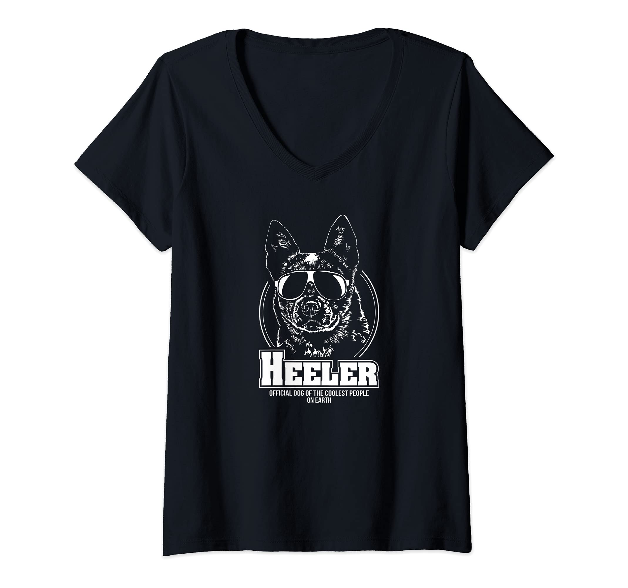 Womens Funny Blue Heeler Cattle Dog coolest people dog saying V-Neck T-Shirt