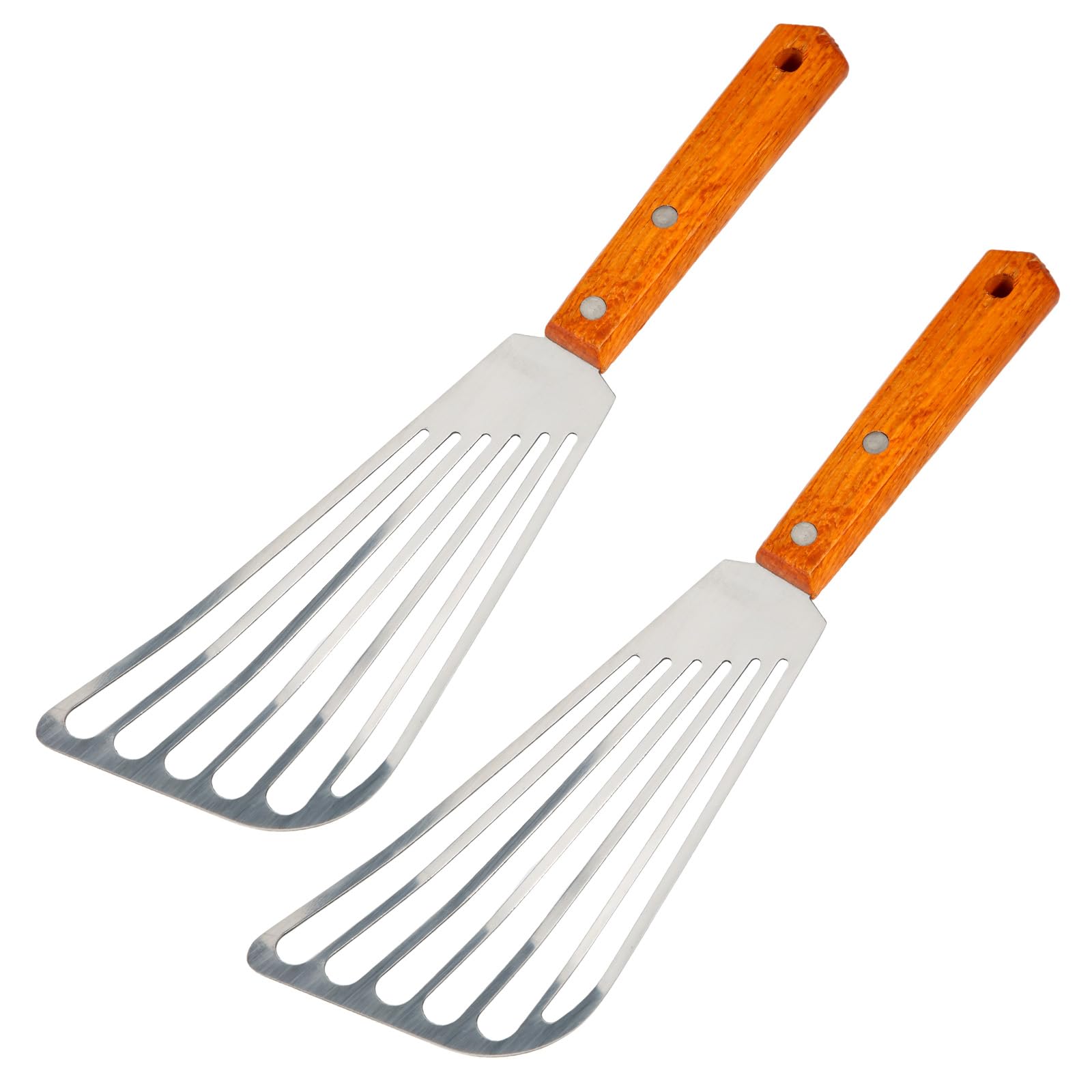 Photo 1 of 2pcs Stainless Steel Fish Spatula, Durable Fish Mental Spatula Set Kitchen Slotted Turner for Kitchen Flipping Pancakes Eggs & More Cooking Tool Accessories