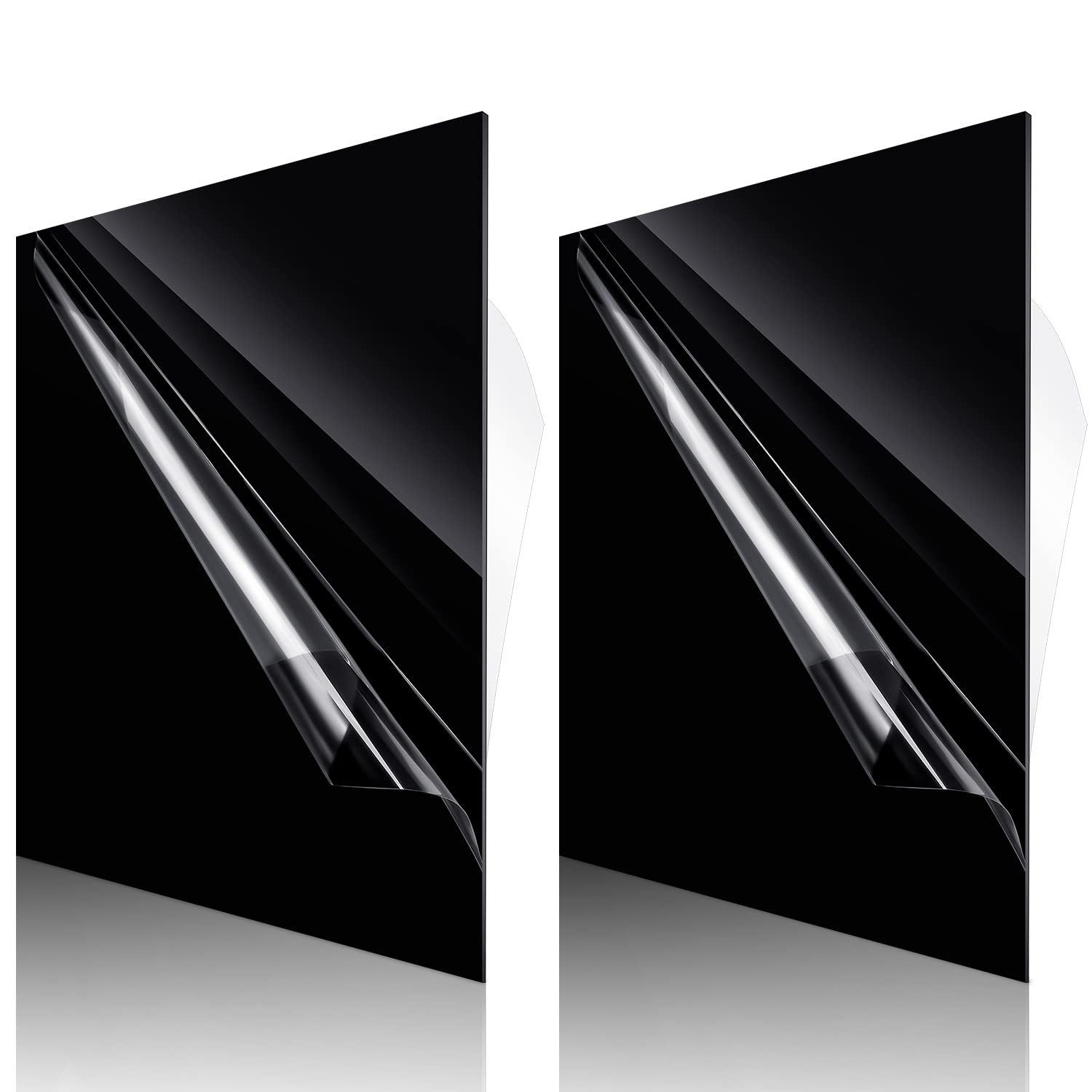 Photo 1 of Outus 2 Pcs Black Acrylic Sheet 12 x 12 Inch Black Sheets 1/16 Inch Thick DIY Materials for Home Crafts Decor Acrylic Sign Handcraft Painting Display Projects Display Stand