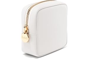 Embla Makeup Bag Travel Cosmetic Bag, Toiletry Bag, Cute Makeup Organizer, Nylon Zipper Pouch Purse Storage Bag Cosmetics Organizer, Cute Womens Make Up Bag Tote, Mini Small Large Makeup Bags, White