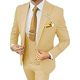 Wangyue Men's Suits 3 Piece Slim Fit Suits for Men Double Breasted Suit Men Business Wedding Prom Tuxedo Suit