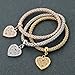 Long Way Women Gold Silver Rose Gold Plated Corn Chain Hollow Out Heart Charm Bracelet