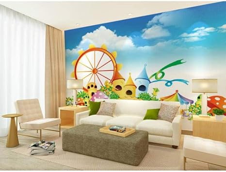 Amazon カスタム写真壁紙男性女の子寝室アート背景壁子供部屋壁紙漫画城壁画 300cm W X 0cm H 9 8 X 6 5 Ft 壁紙