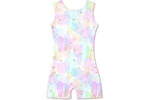Idgreatim 2-10 Years Gymnastics Leotards for Girls Sparkly Biketards Unitards Athletic Tumbling Outfit