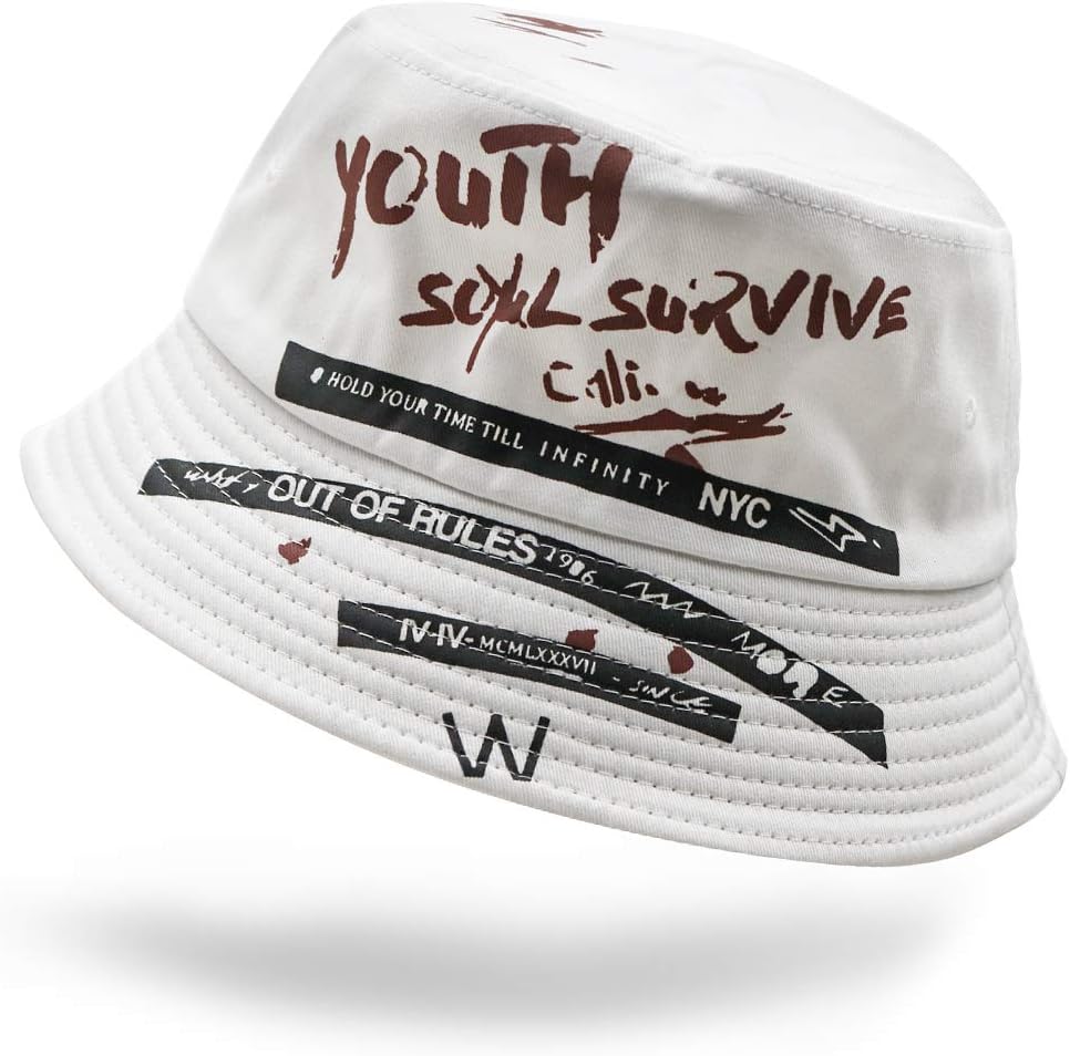 Bucket Hat,Unisex 100% Cotton Packable Summer Caps Youth hat Size Free Summer Travel Bucket Hat