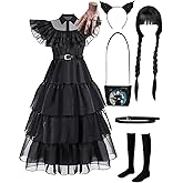 YZNlife Black Costume Dress For Girls Kids Cosplay Dress Up Halloween Outfit Christmas Costumes Party