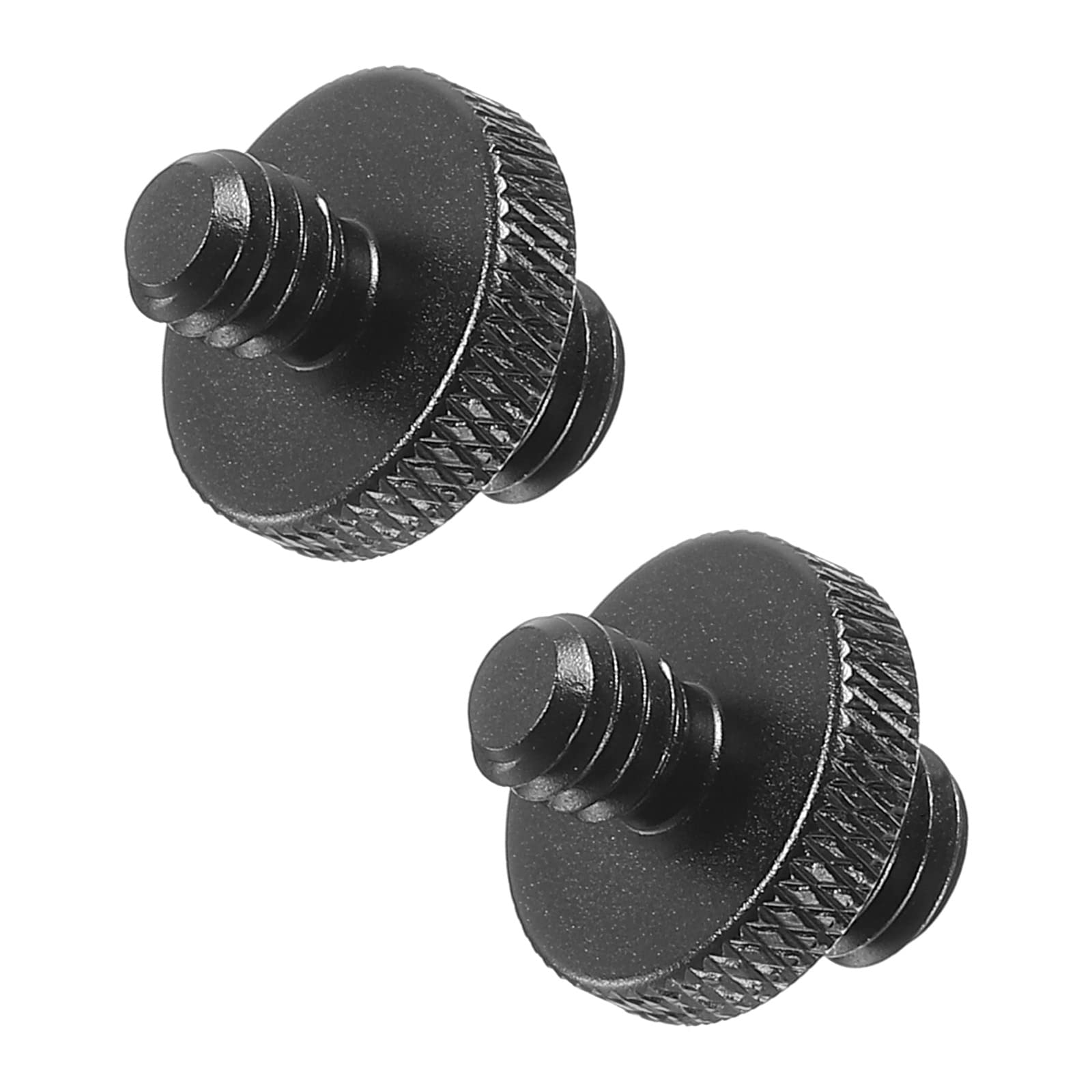 PATIKIL Mic Stand Adapter M8 Male to 1/4 Male Thread Tripod Screw Adapter Double Sides Camera Screw for Microphone Tripod Stand Black 2 Pack