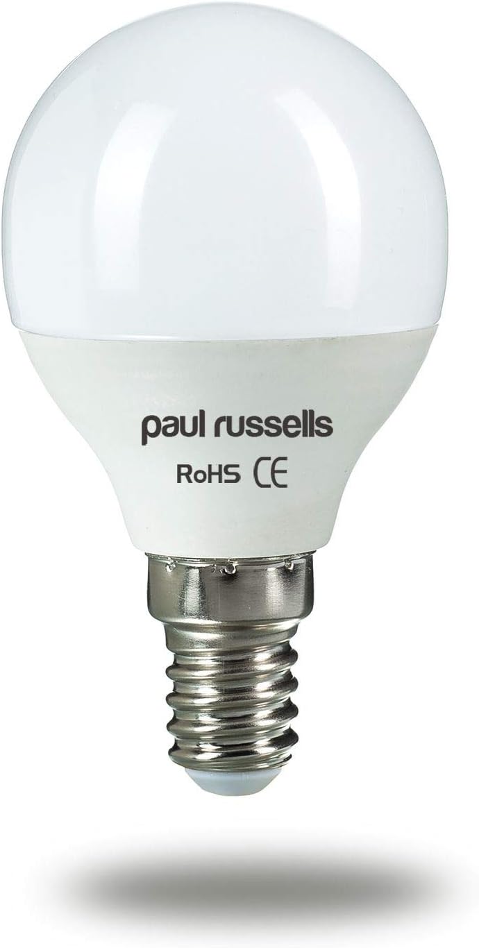 paul russells LED Light Small Edison Screw E14, 60w Equivalent, 6.5W 806LM LED Bulbs, 2700K Bright Warm White