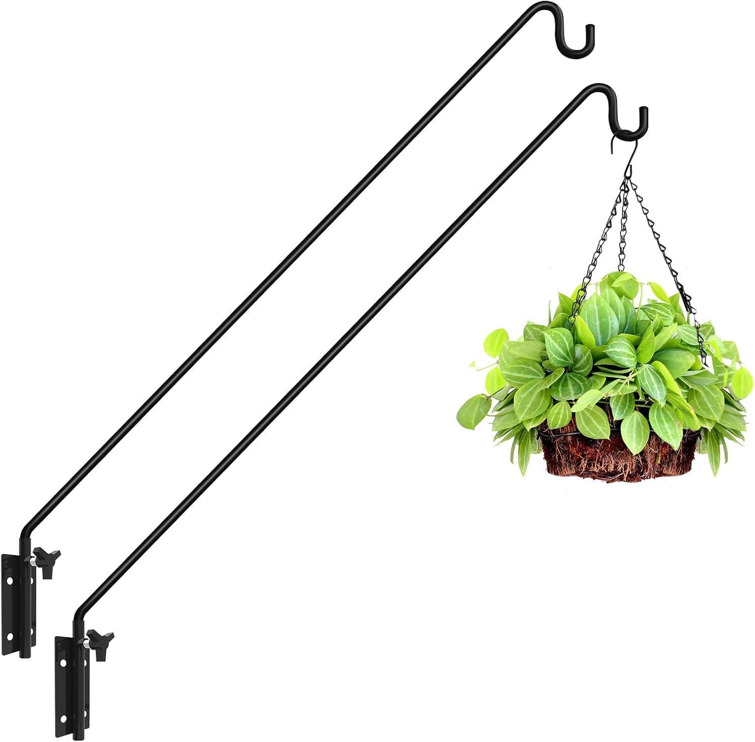 Outdoor Hanging Brackets - ERYTLLY 2 Packs Heavy Duty Deck Hook Wall Mounted, Extensible and Adjustable Deck Hook for Hanging Bird Feeder, Plants, Suet Baskets,Wind Chimes,Lanterns and More