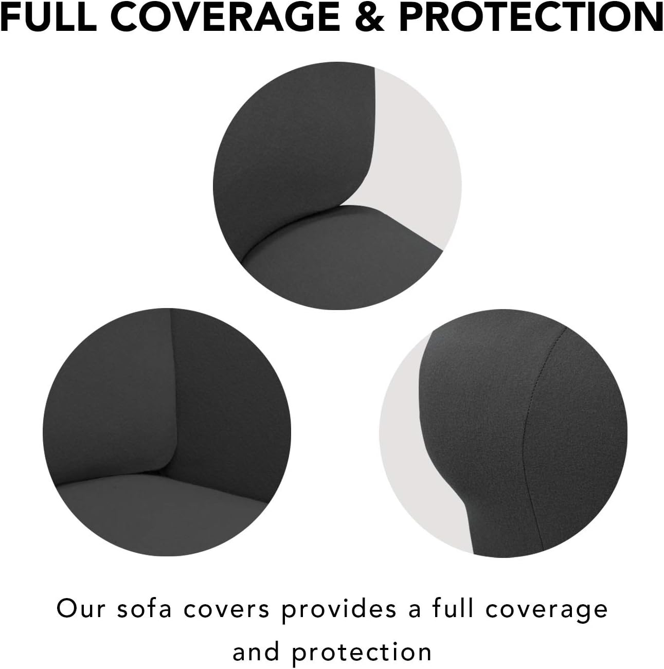 PureFit Super Stretch Chair Sofa Slipcover – Spandex Non Slip Soft Couch Sofa Cover, Washable Furniture Protector with Non Skid Foam and Elastic Bottom for Kids, Pets （Chair， Dark Gray）: Kitchen & Dining