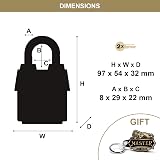 Master Lock Heavy Duty Outdoor Padlock 100 Year Logo Black 97x54x32mm view 5