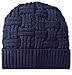 Loritta Winter Hat Warm Knitted Thick Baggy Slouchy Beanie Skull Cap for Men, A-Blue with Weave, 1 Pack