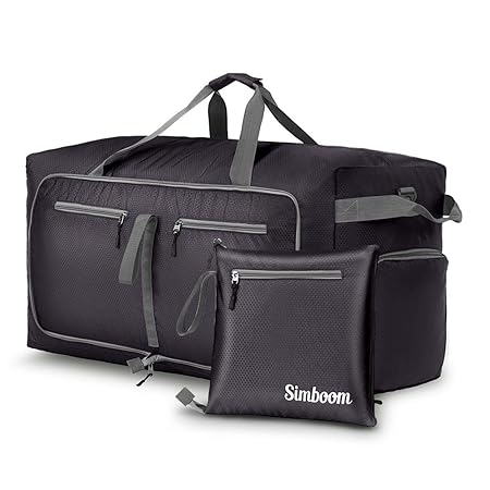 Simboom 100L Faltbare Reisetasche Sporttasche, Leichter Faltbare Reise-Gepäck Wasserdicht Duffel Taschen mit schuhfach für Ge