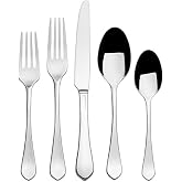 Mikasa Colson 20 Piece Flatware Set Service for 4 Mirror Silver | Rust resistant shine, 18/10 stainless steel, everyday dining, pairs with tableware