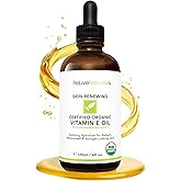 Vitamin E Oil - 100% All Natural & USDA Organic (LARGE 4oz Bottle) Repair Dry, Damaged Skin from Surgery & Acne, Age Spots. For Radiant, Hydrated & Youthful Skin. Face & Body Moisturizer