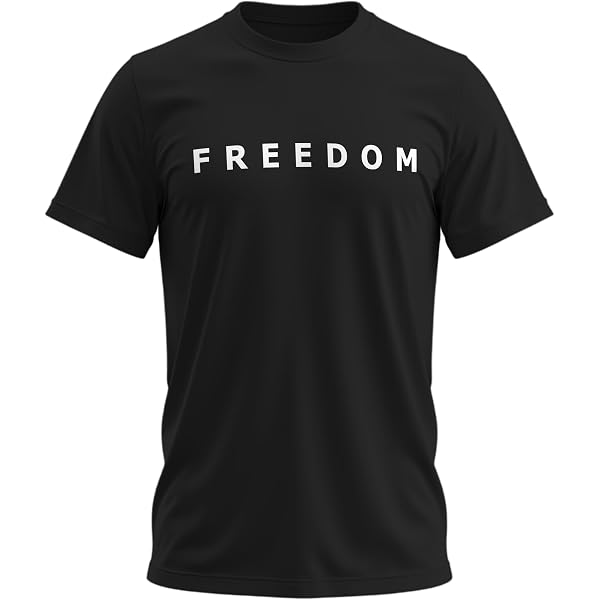 qwumub Charlie Kirk Freedom T-Shirt for Men Cotton T-Shirts Neck