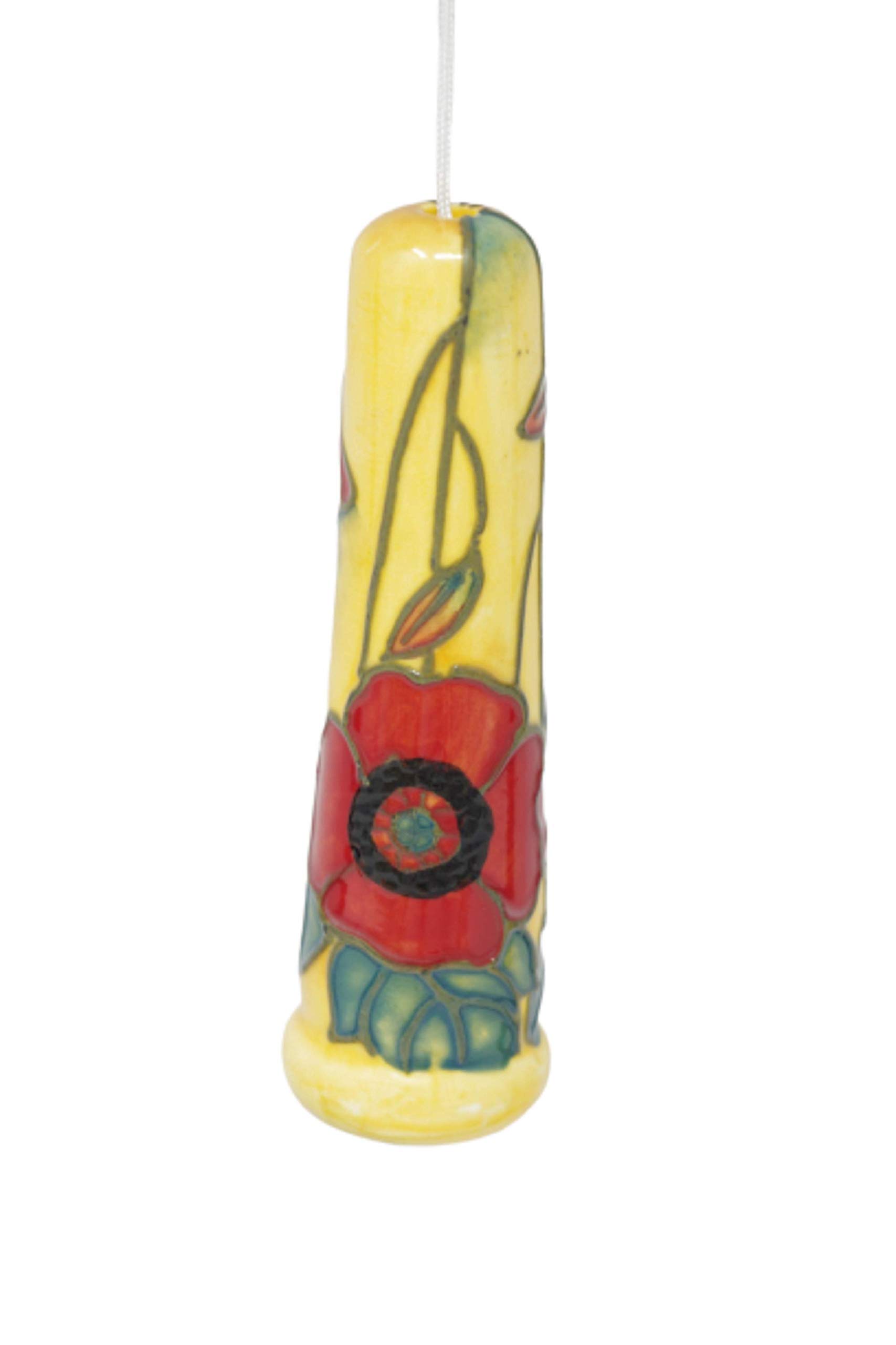 Old Tupton Ware Ceramic Light Pull Blind 3220 Yellow Red Poppy China Handle