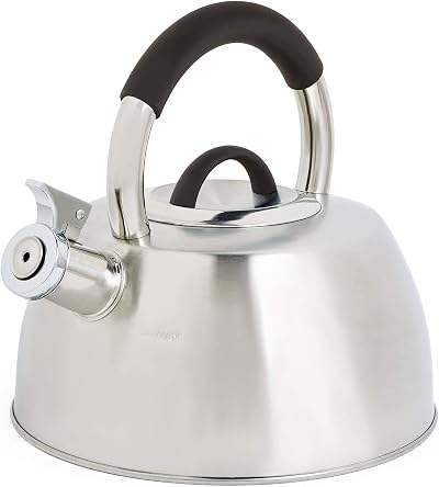 VonShef 2.5L Stove Top Kettle Stainless Steel Whistling Teakettle